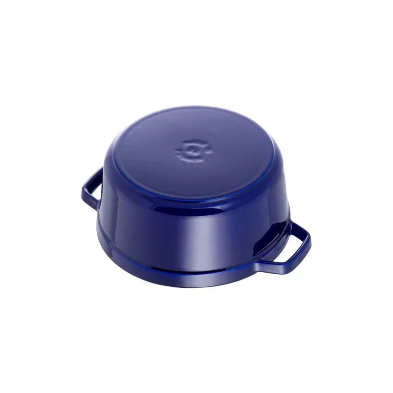 Staub 24 cm apaļa čuguna katls tumši zilā krāsā