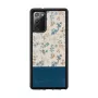 Telefona maciņš Man and Wood Galaxy Note 20 — zils zieds uz melna