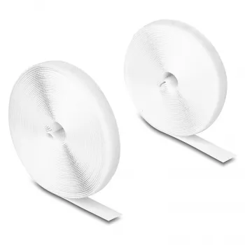 DeLOCK lieljaudas āķa un cilpas lente 10 m x 20 mm balta