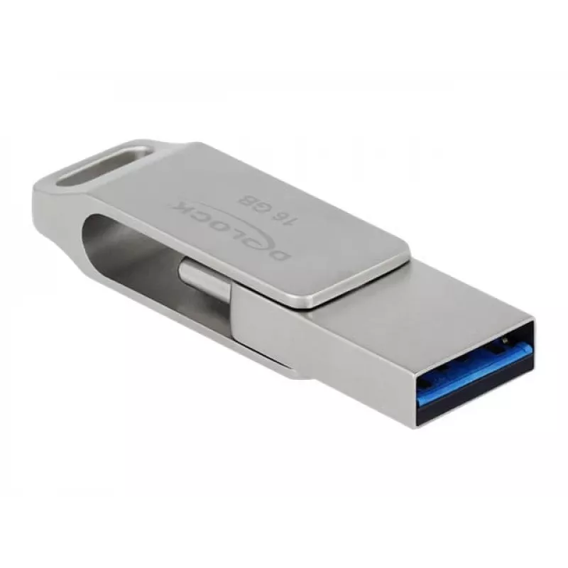 DeLOCK USB zibatmiņa 64GB USB-C Type-A grozāma metāla korpusā