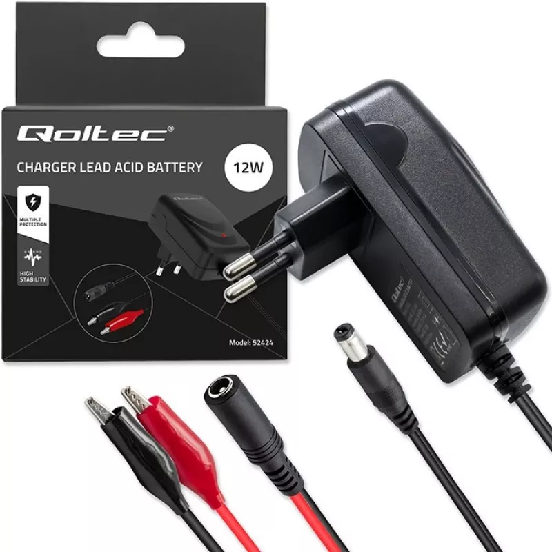 Baterijas lādētājs QOLTEC Charger AGM GEL STD 12V 1.5A