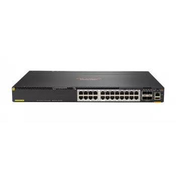 Hewlett Packard Enterprise HPE Aruba 6300M - Slēdzis - L3 - pārvaldīts - 24 x 1/2,5/5/10GBase-T + 4 x 1 Gigabits / 10 Gigabits / 25 Gigabits / 50 Gigabits SFP56 (Augšupielāde / Sakraušana) - Priekšpuse