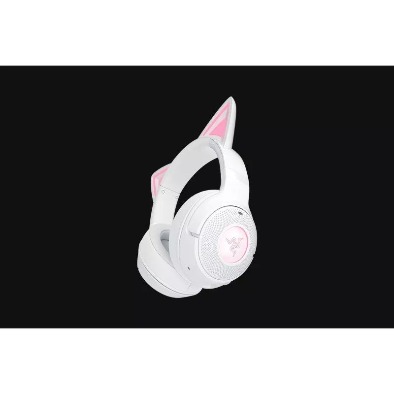 Bezvadu spēļu austiņas Razer Kraken Kitty V2 BT balta ar Bluetooth, THX telpisko audio, RGB apgaismojumu