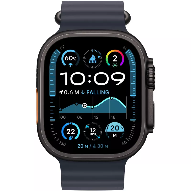 Band Apple 49mm Navy Ocean Band Extension Melns Titanium Finish