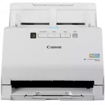 Canon imageFORMULA RS40 fotogrāfiju un dokumentu skeneris, 600 x 600 DPI, 40 lpp./min, 30 lpp./min, pelēktoņu, vienkrāsains, lokšņu padeves skeneris, balts