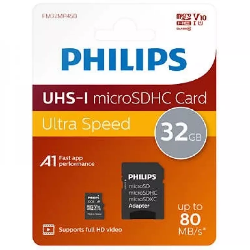 Philips FM32MP45B/00 atmiņas karte 32 GB MicroSDXC UHS-I 10. klase