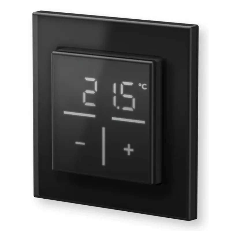 Stikla sienas termostats Homematic IP 161570A0 — digitāls, melns, 230 V, IP20