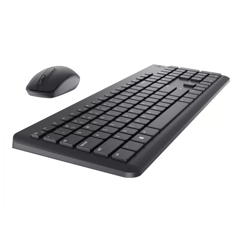 DELL klaviatūra un pele - KM3322W - ukraiņu (QWERTY), pilna izmēra (100%), bezvadu, RF Wireless, QWERTY, melna, iekļauta pele