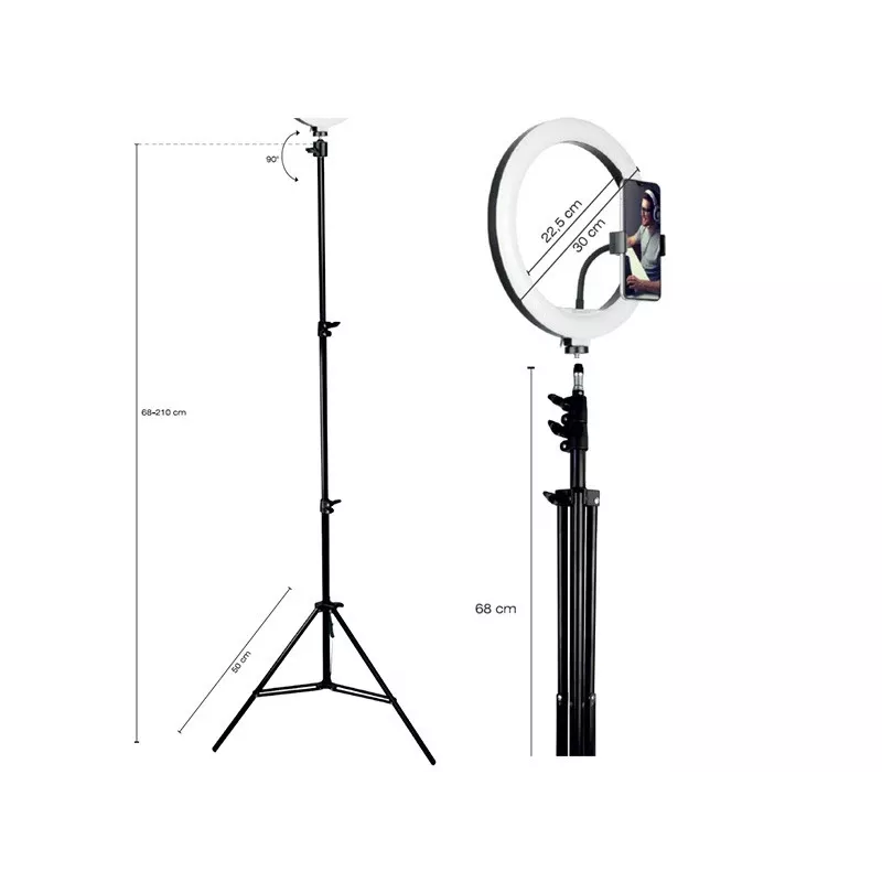 TRACER RING 30cm gredzena gaisma ar statīvu 210cm