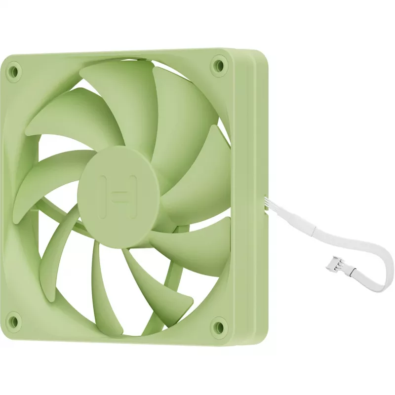 Datora dzesēšanas ventilators HYTE FA12-MM-4 120 mm, 1500 RPM, 72 m³/h, 1,6 mmH₂O, šķidruma dinamiskā gultņa, zaļš, 4 gab. iepakojumā