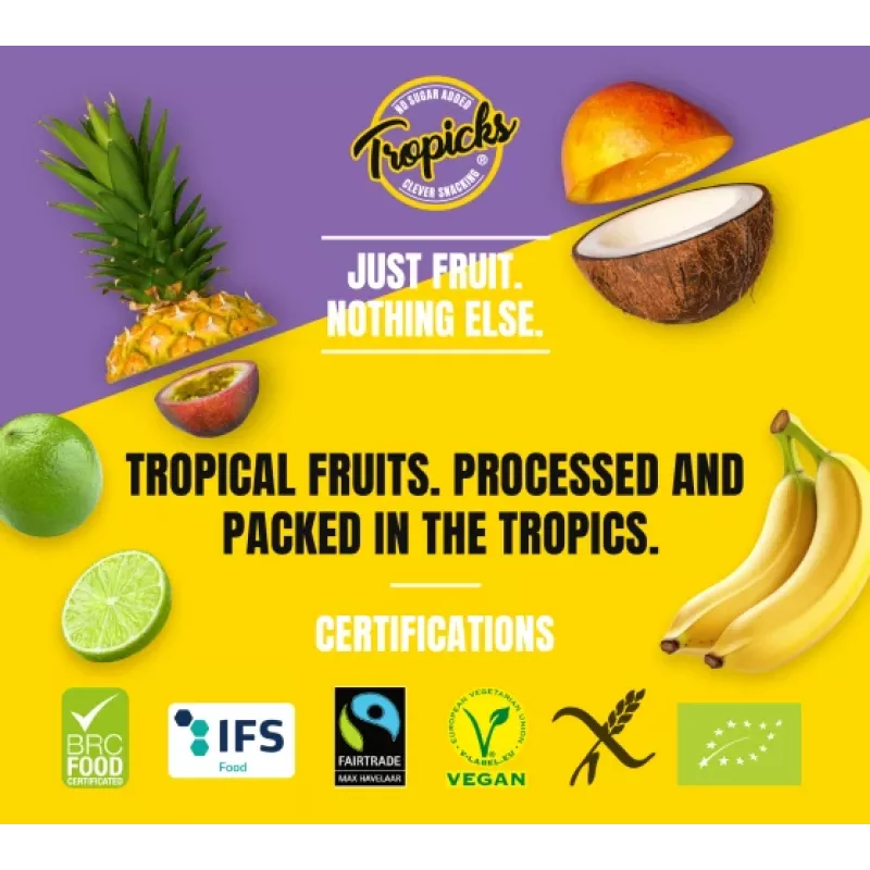 Tropicks Žāvētu mango rullītis, 27 g