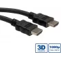ROLINE HDMI ātrdarbības kabelis ar Ethernet — HDMI kabelis — HDMI (vīr.) uz HDMI (vīr.) — 7,5 m — ekranēts — melns (11.04.5544)