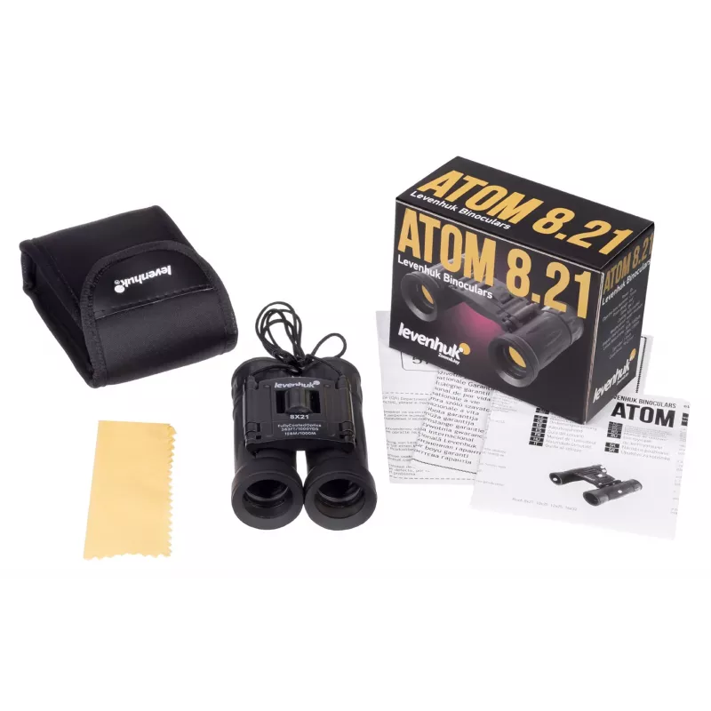 Binoklis Levenhuk Atom 8x21 Roof melns palielinājums 8x