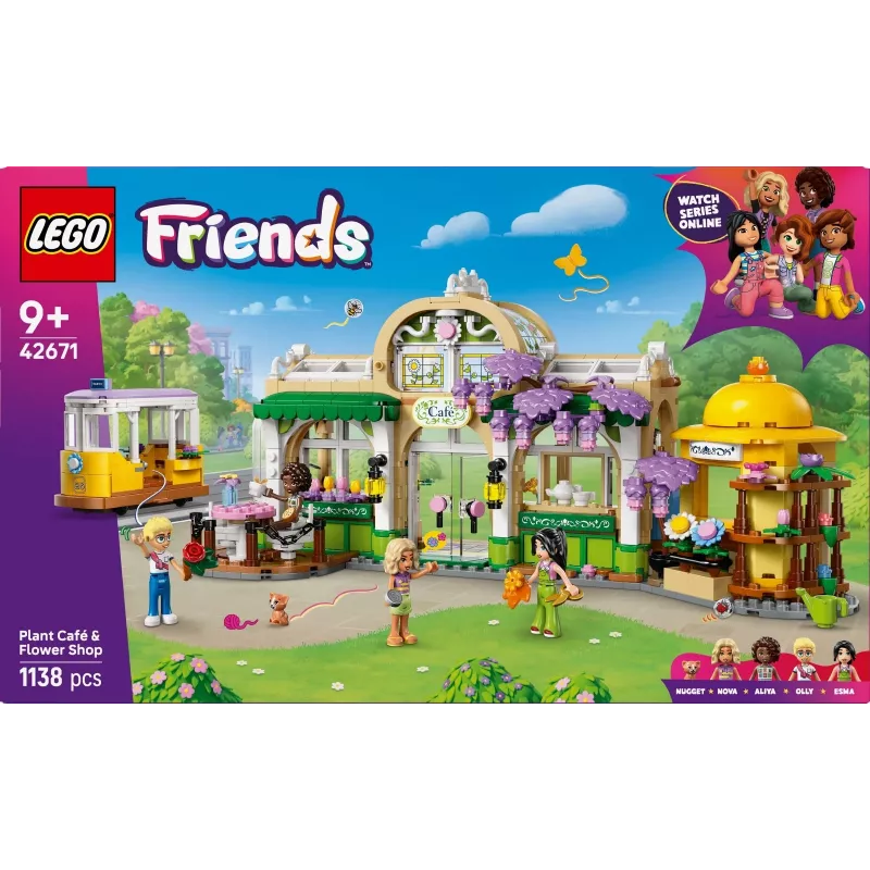 LEGO komplekts LEGO FRIENDS 42671 Augu kafejnīcas un ziedu veikala rotaļu komplekts ar kafejnīcas un ziedu veikala funkcijām