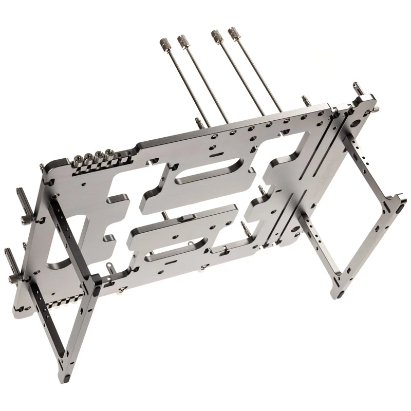 Benchtable korpuss Streacom BC1 V2 – atvērts testēšanas/bench šasija, titāna krāsa