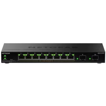 NETGEAR GS310TPv2 pārvaldāms L2/L3 Gigabit Ethernet (10/100/1000) Power over Ethernet (PoE) galda slēdzis, melns
