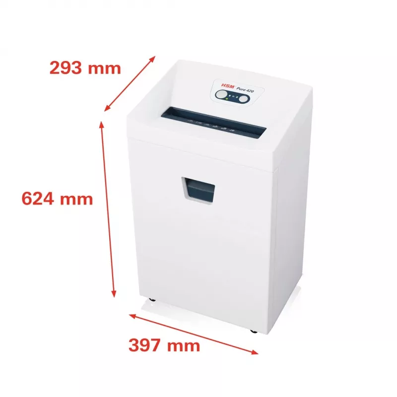 HSM Pure 420 daļiņu smalcinātājs 1,9x15mm — HSM biroja dokumentu daļiņu smalcinātājs