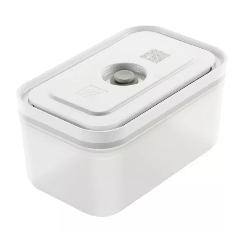 Vakuumēšanas kastes ZWILLING 36807-007-0, plastmasas taisnstūrveida pārtikas trauks, 1,1 l & 2,3 l, hermētiski noslēdzams vāks, noņemams, caurspīdīgi balts