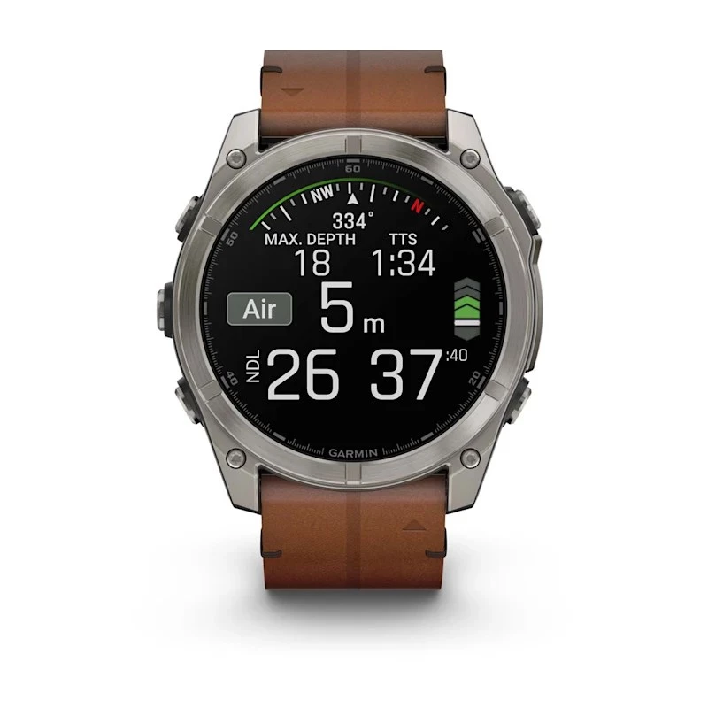 Garmin Fenix 8 3,56 cm (1,4 inch) AMOLED 51 mm Digitāli 454 x 454 pikseļi Skārienekrāns Titāns Wi-Fi GPS (satelīts)