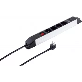 Strāvas sadalītājs ShiverPeaks S/CONN 4-virzienu ar USB pieslēgvietām, kompakts tīkla pagarinātājs ar 4 rozetēm un integrētu USB uzlādi