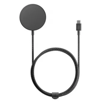 Bezvadu statīvu lādētājs native union Snapstand Qi2 USB 1,5 m kabelis Melns