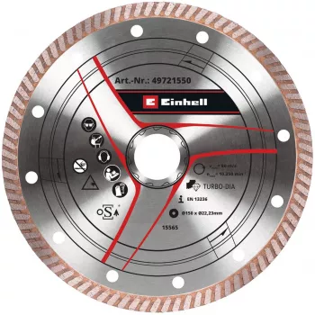 Dimanta griešanas disks EINHELL 150×1,6 mm bezvada leņķa slīpmašīnām, M14 vītne