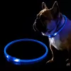 LED apkakle KABB zila suņiem un kaķiem — uzlādējama, regulējama gaismojoša drošības apkakle