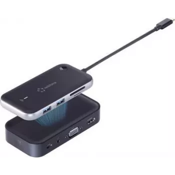 Renkforce RF-4499450 USB-C™ Mini-dokošanas stacija Piemērota zīmolam: Universāla Bezvadu attēla pārraide, Iebūvēts karšu lasītājs (RF-4499450)