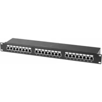 Plāksteru panelis Tecline 257310 1U Cat6 U/FTP Melns