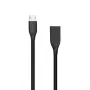 Silikona kabelis USB-Micro USB (melns, 2m)