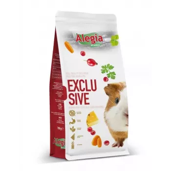 Sausā barība jūras cūciņām Alegia Exclusive 700 g — dārzeņu garša, bez graudiem, bez cukura, bez lipekļa