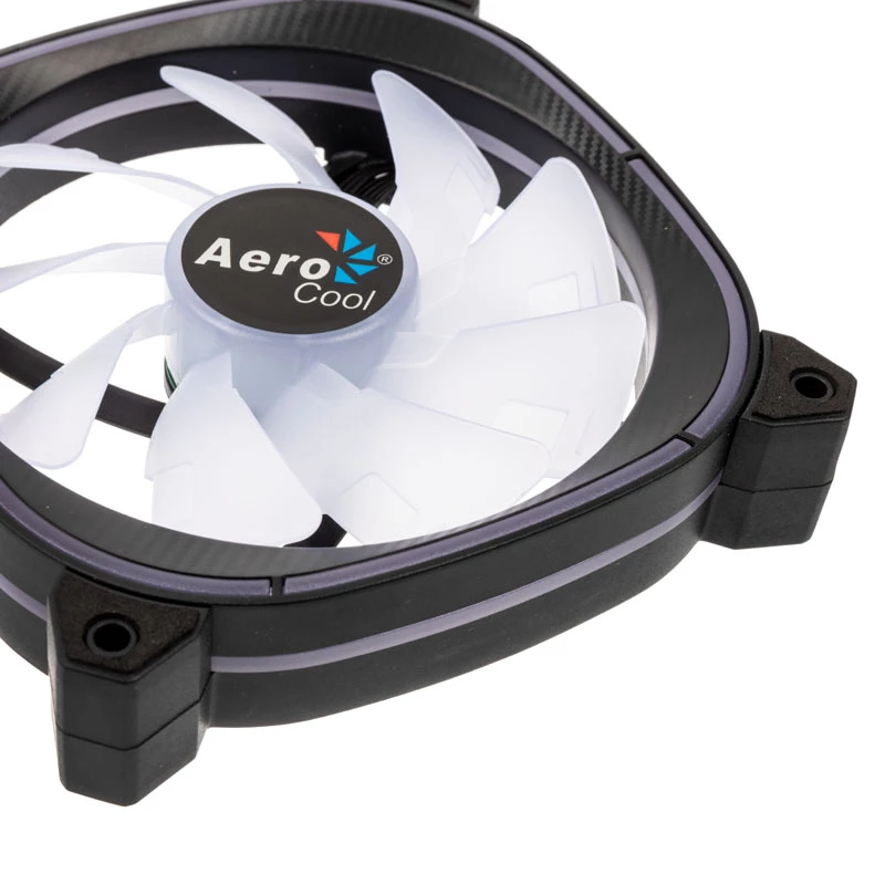 AEROCOOL 120mm Astro 12F ARGB LED korpusa ventilators — 120 mm, ARGB apgaismojums, 3 kontaktu barošana