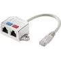 Renkforce RJ45 tīkla T veida adapteris CAT 6 [2x RJ45 ligzda — 1x RJ45 spraudnis] 15,00 cm metāls (RF-4538138)