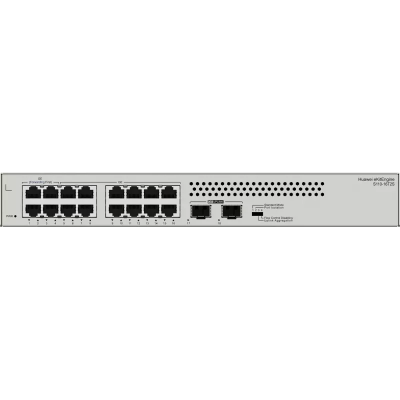 Huawei S110-16T2S Gigabit slēdzis, 2x SFP 16x GLAN, 2x SFP, montējams statnē