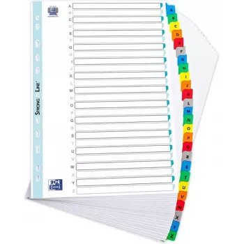 ELBA Mylar karšu indekss, A-Z, 26 daļas, A4, 210 x 297mm, Krāsainas cilnes (596581-20)