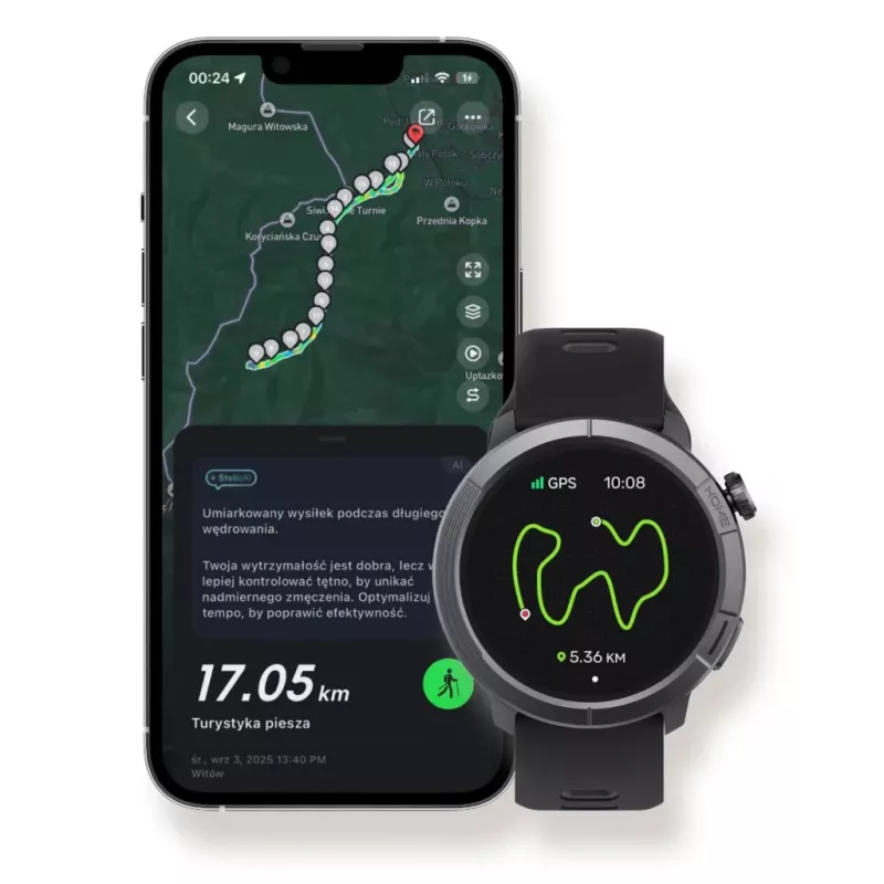 Stelio rokas pulkstenis STSWA102BT Activ Pro GPS 46 mm melns titāna korpuss