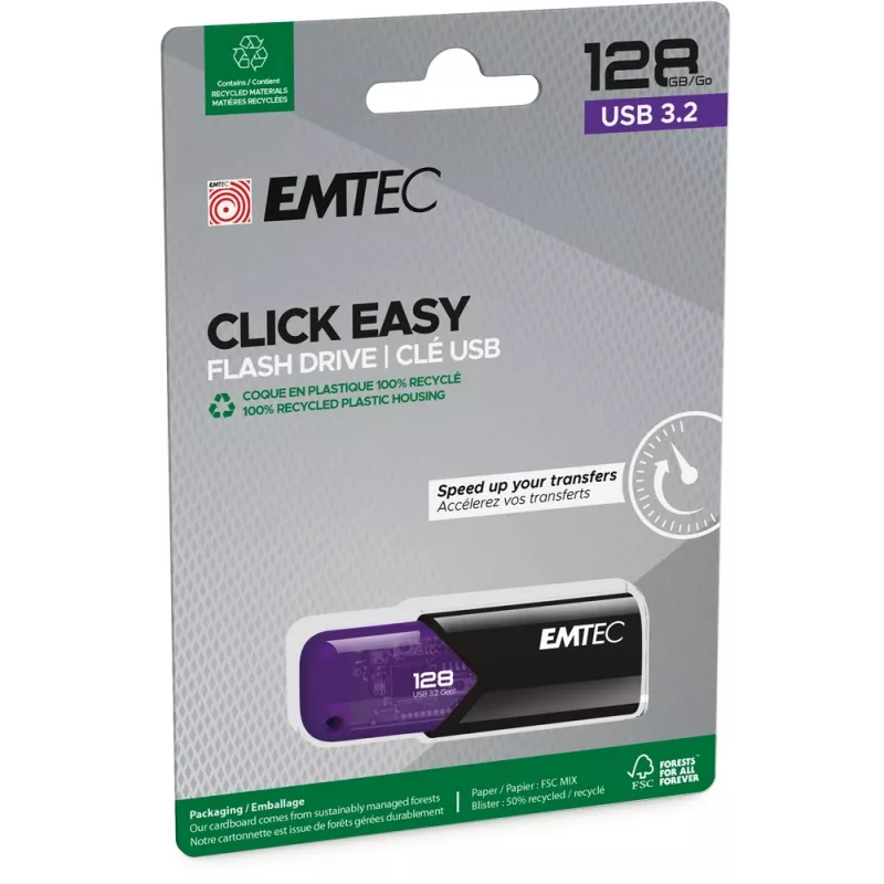 USB zibatmiņa Emtec 128 GB USB Type-A 3.2 Gen 1 Click Easy