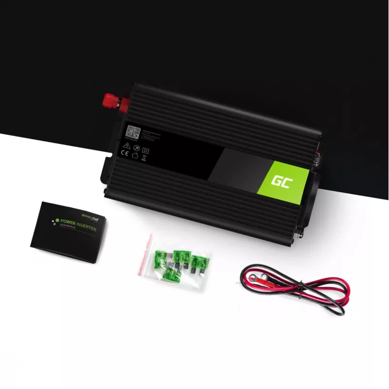 zaļa Cell INV08 strāvas adapteris/invertors Āra 1000 W Melns