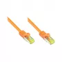 RJ45 komutācijas kabelis ar Cat.7 neapstrādātu kabeli un aizbīdņa aizsardzību (RNS®), S/FTP, PiMF, bez halogēna, 600 MHz, OFC, oranžs, 0,5 m, Good Connections® (8070R-005O)