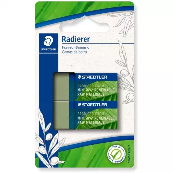 Dzēšgumija Staedtler 526 83 renew mat 56% — bez PVC tīrīšanas dzēšgumija, taisnstūrveida BK2