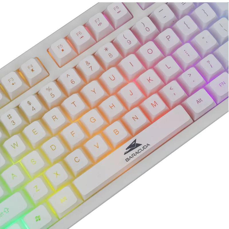 Mehāniskā tastatūra Baracuda Krill balta KRILL-W — kompakts izkārtojums, USB savienojums