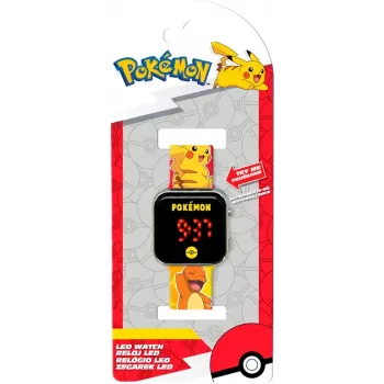 Kids Euroswan rokas pulkstenis LED Pokémon POK4435 — bērnu digitālais LED pulkstenis ar tēlu dizainu