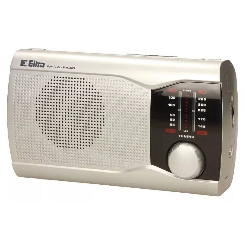 Portable Eltra EWA Silver Radio — AM/FM Receiver, Battery-Powered