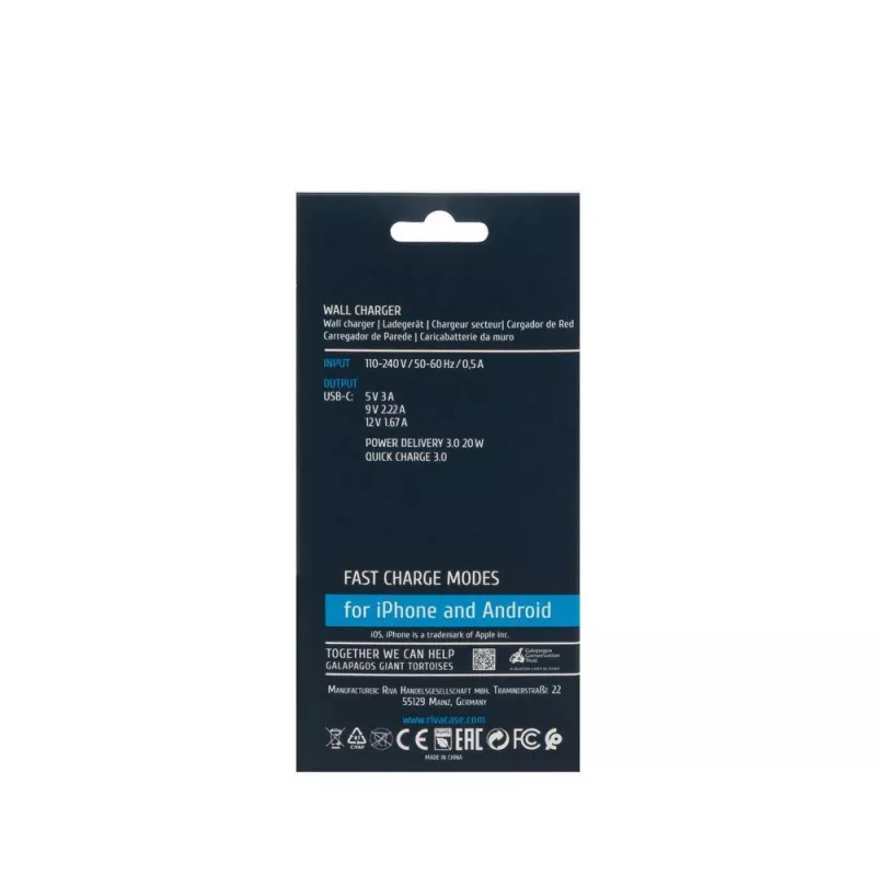Mobilais lādētājs WALL/WHITE PS4101 W00 Rivacase