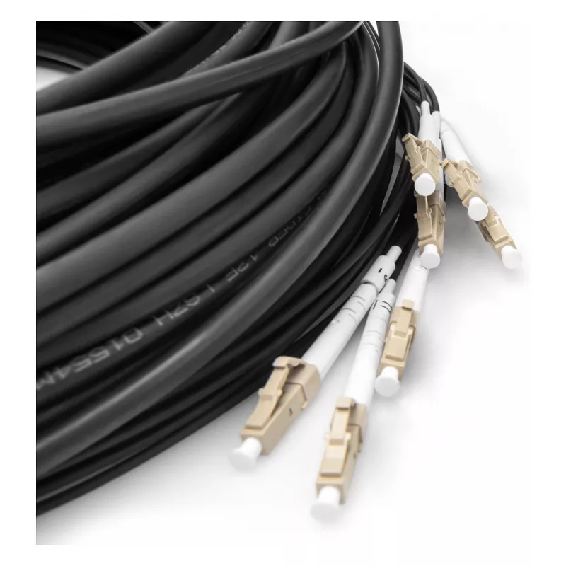 Fiber breakout kabelis DIGITUS DK-24338U030BK-BBB, pre-assembled OM4 multimode 8-core, LC/UPC–LC/UPC, 30 m, U-DQ(ZN) BH