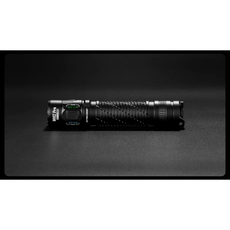 Rokas lukturis Nitecore MH12 Pro melns LED 3300 lm USB uzlādējams 5300 mAh, alumīnijs, 138,5 mm, 81,5 g, ūdensizturīgs 2 m