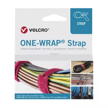 Atkārtoti lietojama kabeļsaites siksna Velcro ONE-WRAP 330×20 mm Polipropilēns Velcro Aqua, 25 gab.