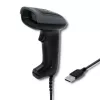 Rokas svītrkodu lasītājs QOLTEC 50863 — 1D/2D skeneris, USB vadu savienojums, LED sensors, melns, 5V, 1,8 m kabelis