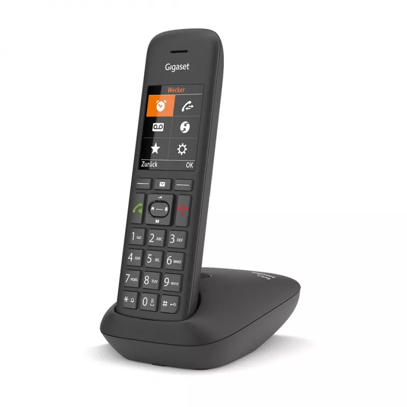 Gigaset C575 Analog/DECT telefons ar zvanītāja ID Melns