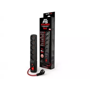 ACAR F5 POWER Black 5 AC kontaktligzdas 230 V 1.5 m